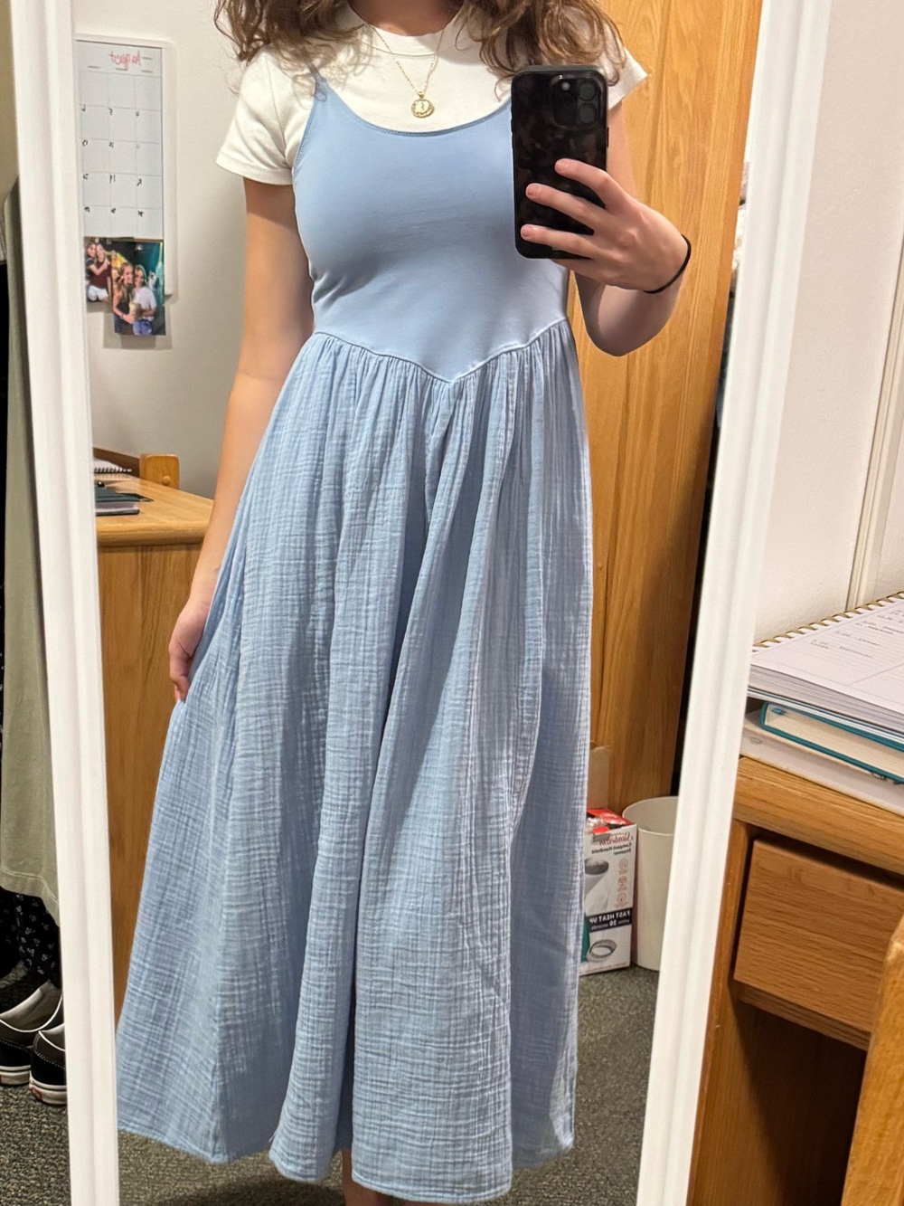 Aerie Blue Cotton Dress - Picture 5 of 5